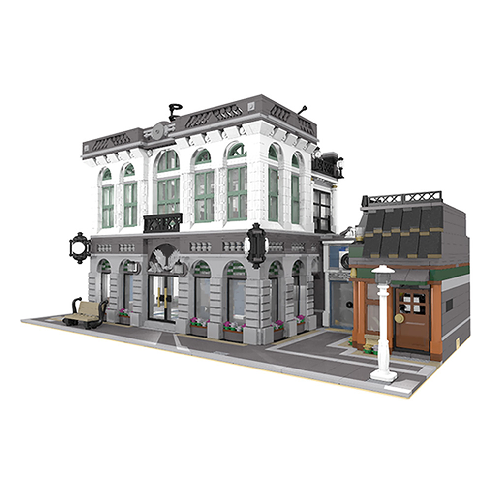 MOC 10811 Brick Bank with Coffee Shop 3 - WANGE Block