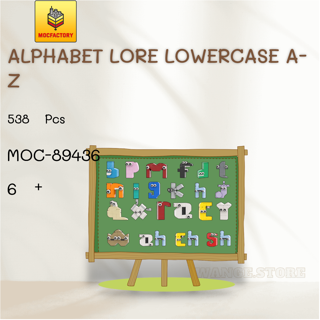 MOC Factory 89436 Alphabet Lore Lowercase A-Z with 538 Pieces