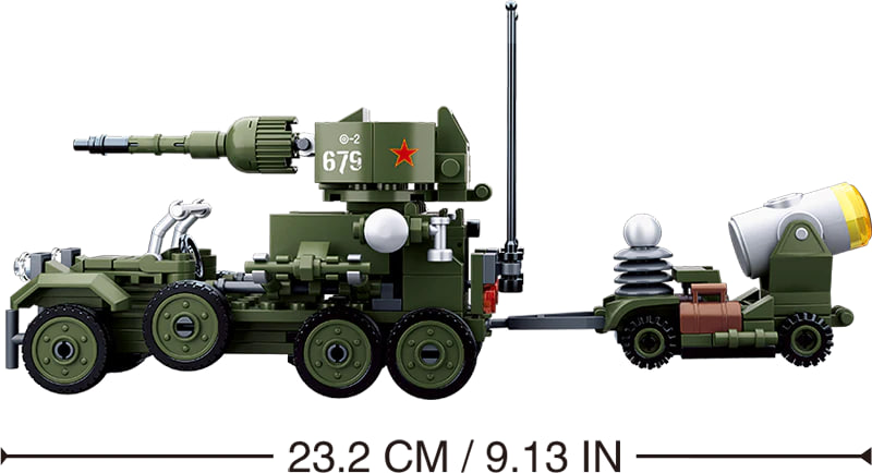 Sluban Military M38-B0679 World War II Reborn Integrated Wheeled Assault  Vehicle