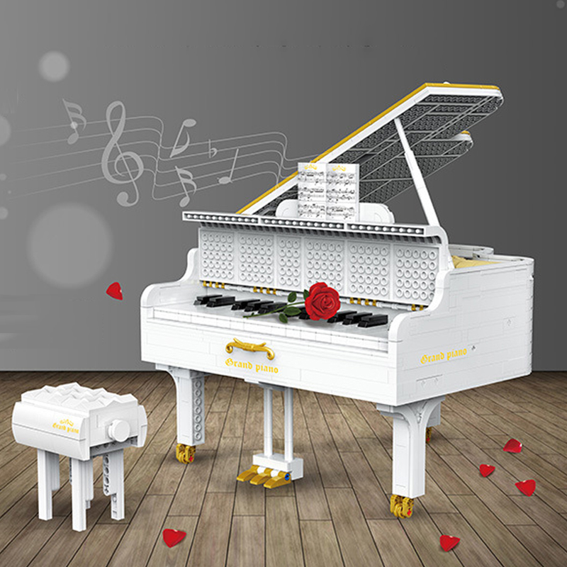 HAPPY BUILD YC 21003 White Dreamer Piano With Motor 4 - WANGE Block