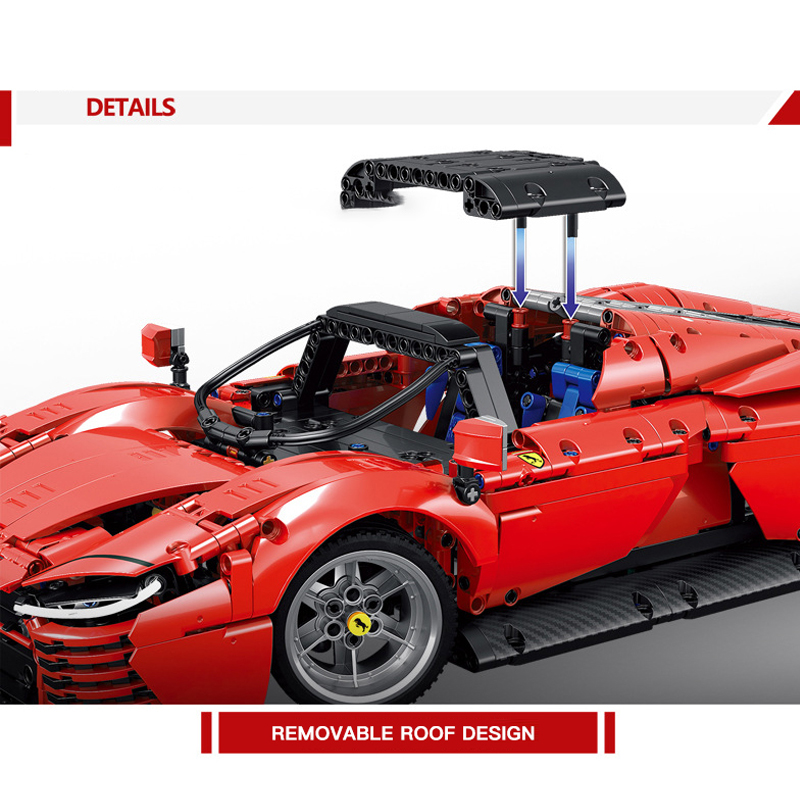 KUYU MOXING KY7070 Red Ferrari SP3 Super Car 1 - WANGE Block