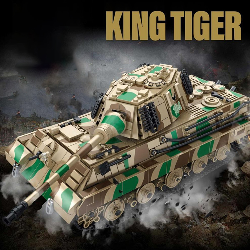 King Tiger Heavy Tank With Motor 4 - WANGE Block