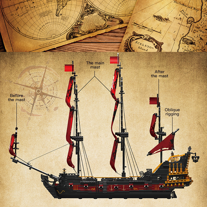 MOULD KING 13109 Pirates of QA Ship 3 - WANGE Block