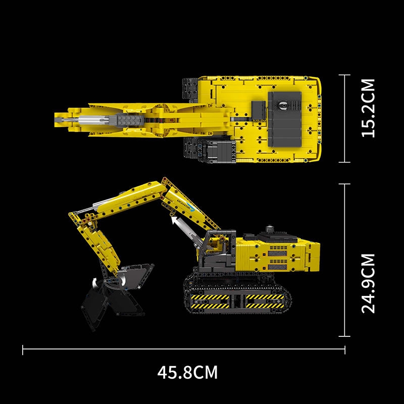 Mould King 15061 Motor Yellow Mechanical Digger 3 - WANGE Block