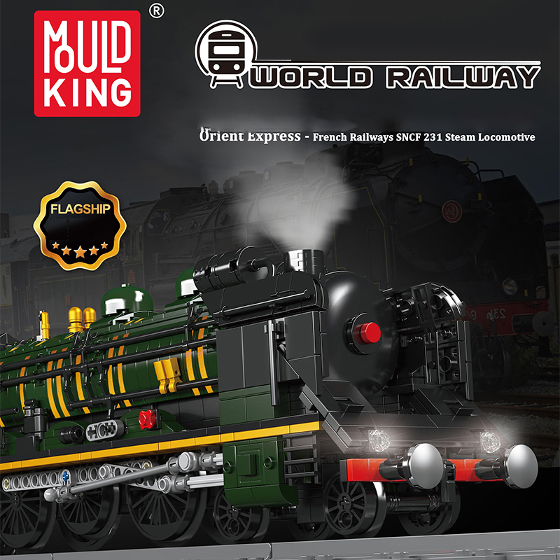 MOULD KING 12025 Orient Express-French Railways SNCF 231 Steam Locomotive  Train With Motor with 3098 Pieces