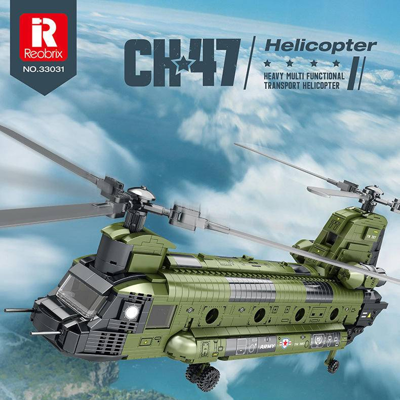 Reobrix 33031 CH 47 Heavy Multi Functional Transport Helicopter 1 - WANGE Block