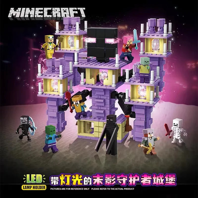 Quan Guan 754 Minecraft Shadow Guardian Castle with Lights 2 - WANGE Block