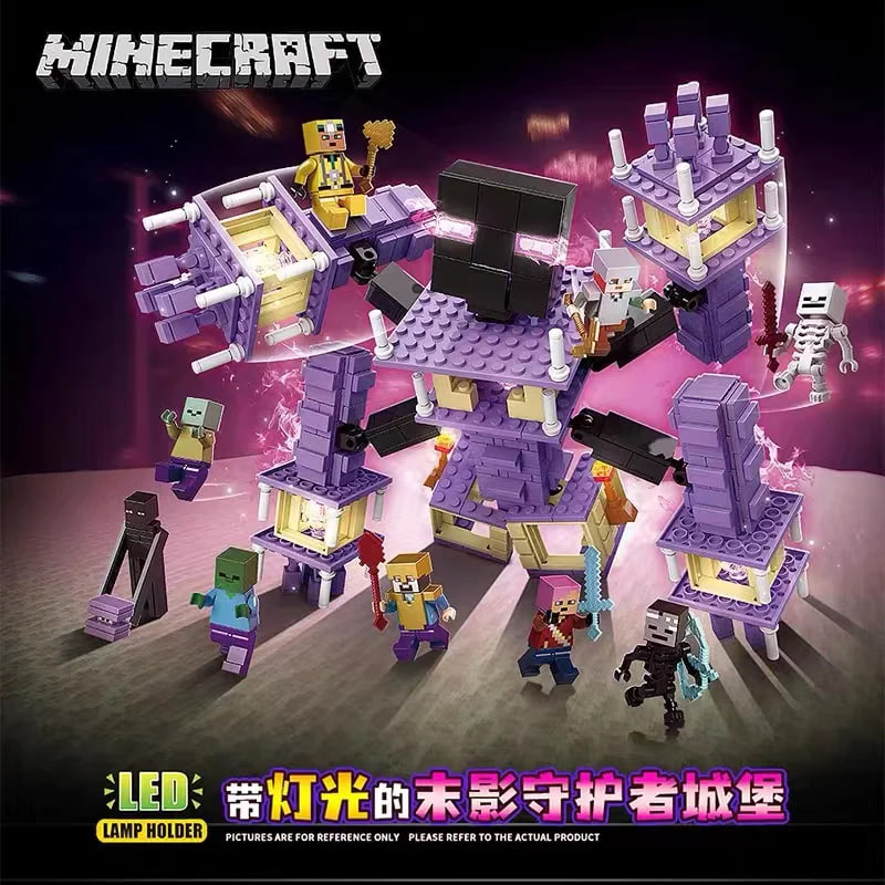 Quan Guan 754 Minecraft Shadow Guardian Castle with Lights 3 - WANGE Block